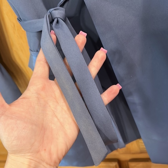 Princess Polly Blue Wrap Blazer Dress Long Sleeve Tie Waist - Picture 3 of 10